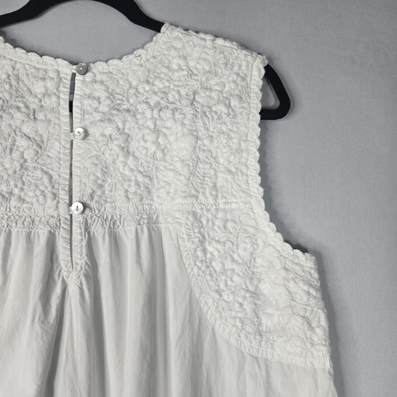 Sister Mary White Dress Size Large 100% Cotton Sleeveless Midi - Picture 15 of 16